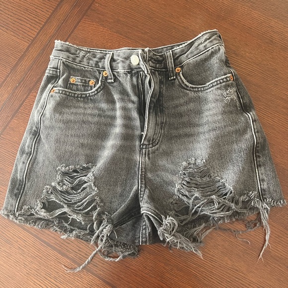 Topshop Jean shorts-Size 0- Grey - Picture 1 of 3